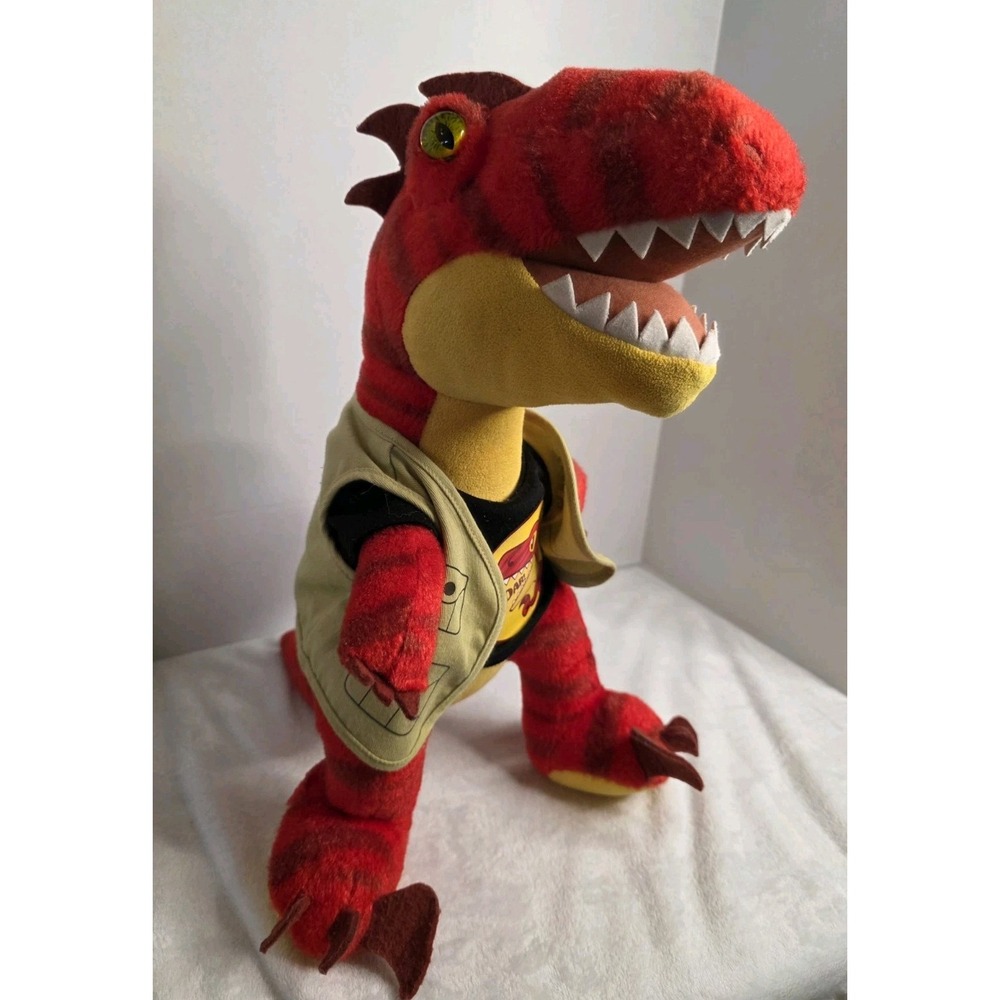 Build a Bear Red Raptor Stuffed Animal Toy Dinosaur W/ Shirt & Jacket